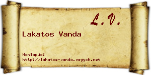 Lakatos Vanda névjegykártya